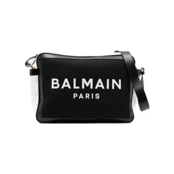 BALMAIN Cotton Diaper Bag, Shoulder Bag, Crossbody Bag Kids' Black/White