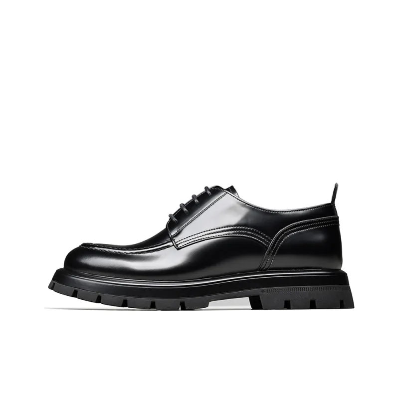 Bansley Dress Shoes Men Mid Top Black, Red-2