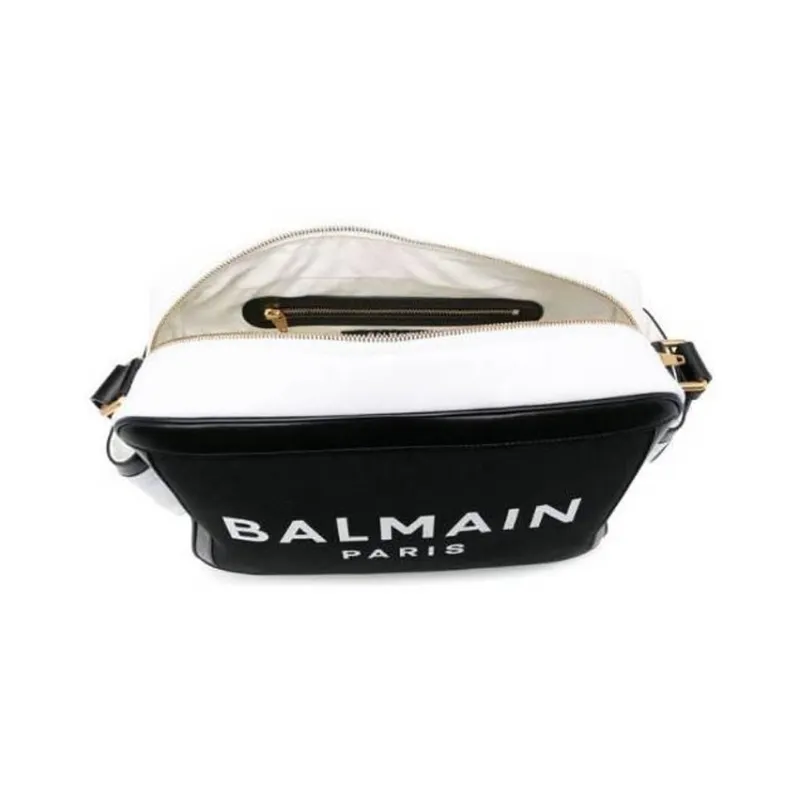 BALMAIN Cotton Diaper Bag, Shoulder Bag, Crossbody Bag Kids' Black/White-2