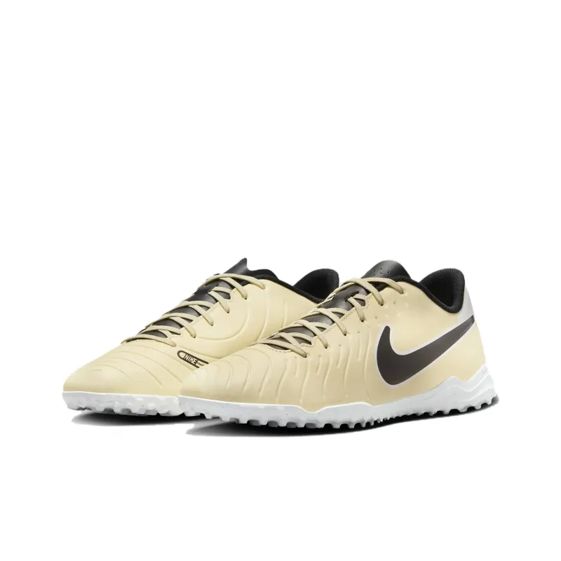 Nike Tiempo Legend 10 IC/IN Wear resistant And Lightweight Soccer Shoes Men's Beige Black-2