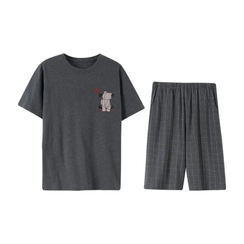WOLFSFUL Pajama Set Men's Dark Heather Gray-0