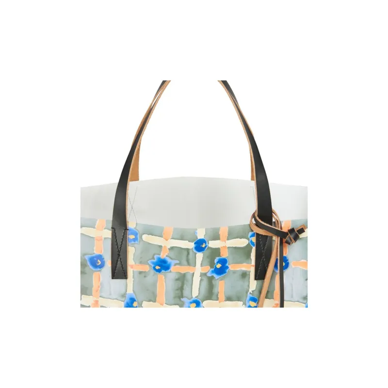 MARNI Saraband-print Logo-tag Tote Bag-3