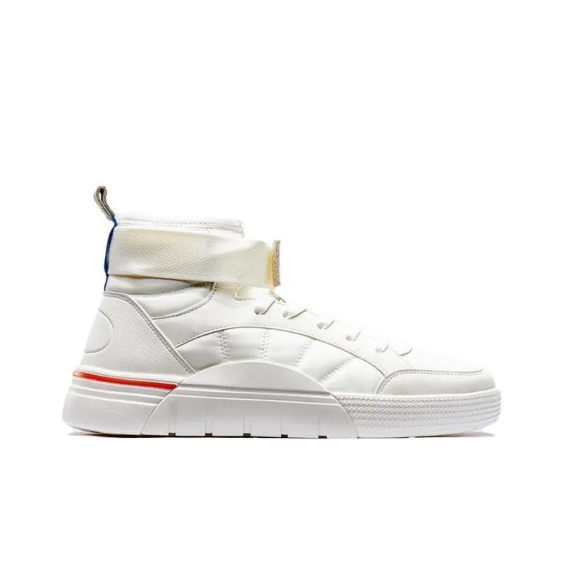 XTEP Coverage Slip Resistant High Top Skateboard Shoes Men's White-3