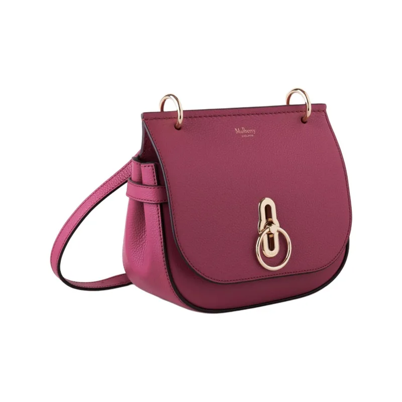 Mulberry Grain Cow Leather Briefcase Crossbody Bag Shoulder Bag Women's Wild Berry-1