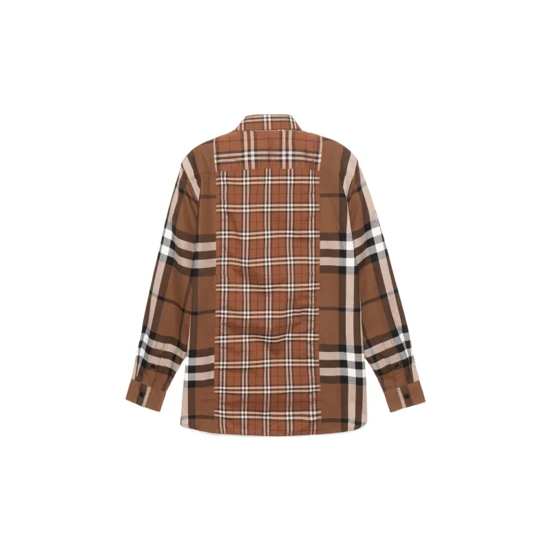 Burberry Check Woven Shirt Brown-1