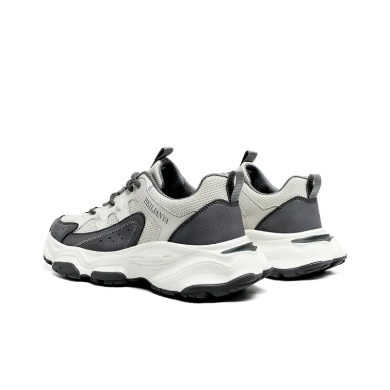 BEILIANYA Chunky Sneakers Unisex Low Top Beige Green/White Gray-10
