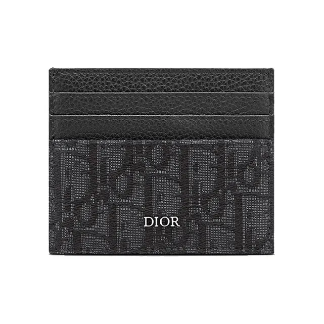 DIOR Cow Leather Card Holder Card Holder Men's Black-0