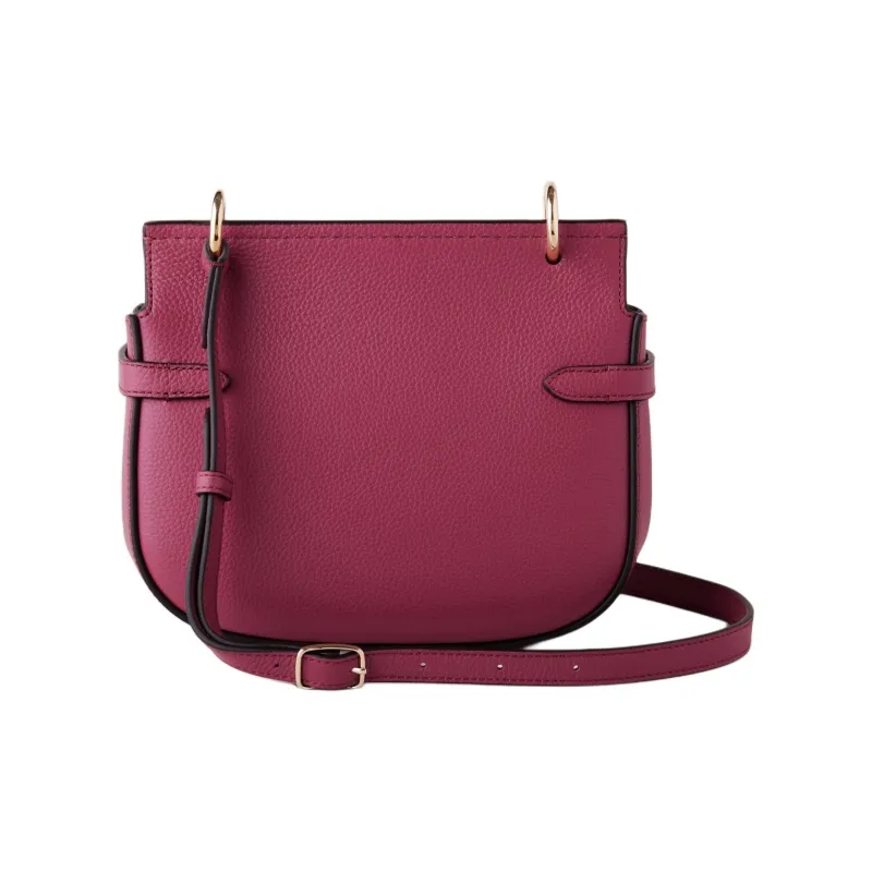 Mulberry Grain Cow Leather Briefcase Crossbody Bag Shoulder Bag Women's Wild Berry-2