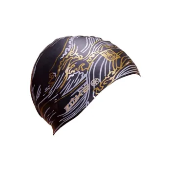 ZOKE Swimming Caps Silicone Swim Unisex Black Gold