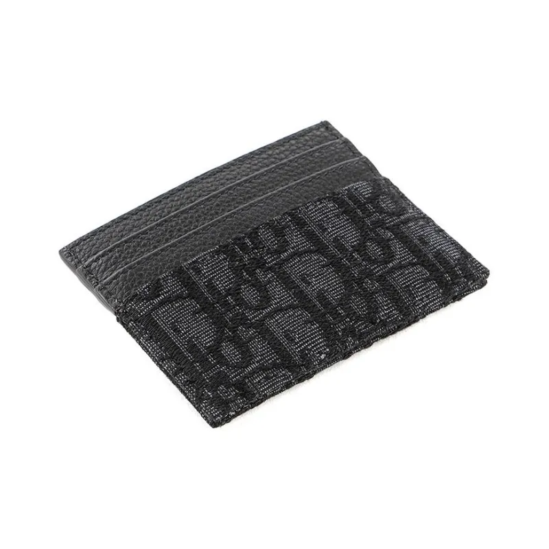 DIOR Cow Leather Card Holder Card Holder Men's Black-3