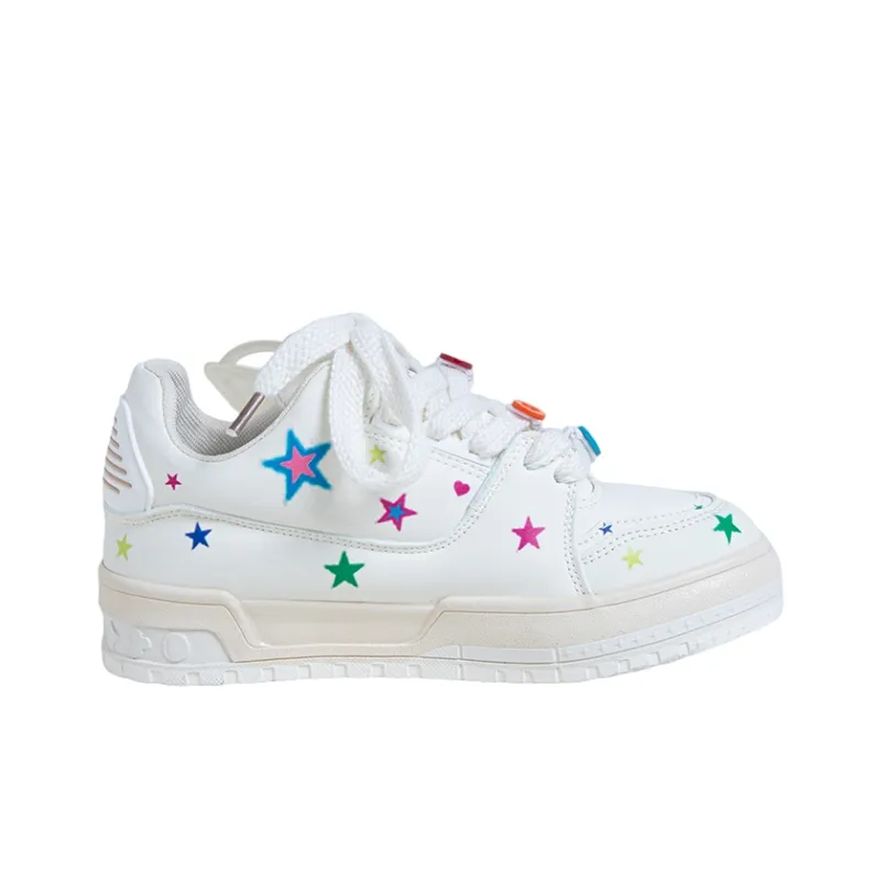 OYNN Young Baby Series Skateboard Shoes Women's Low Top White-1