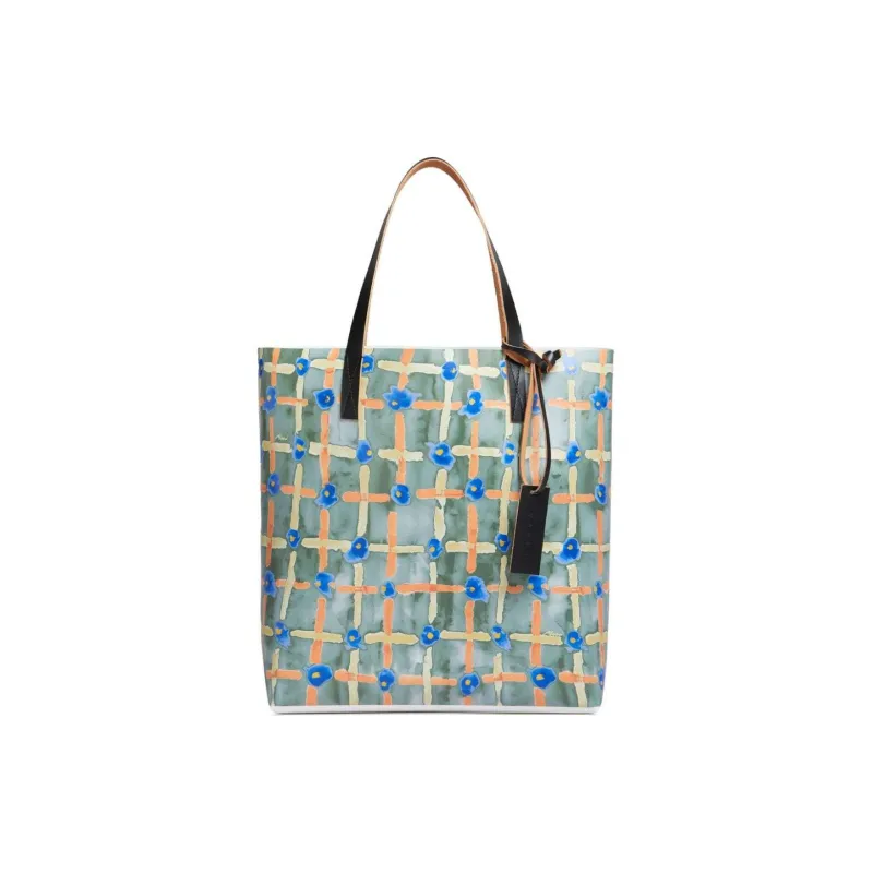 MARNI Saraband-print Logo-tag Tote Bag-0