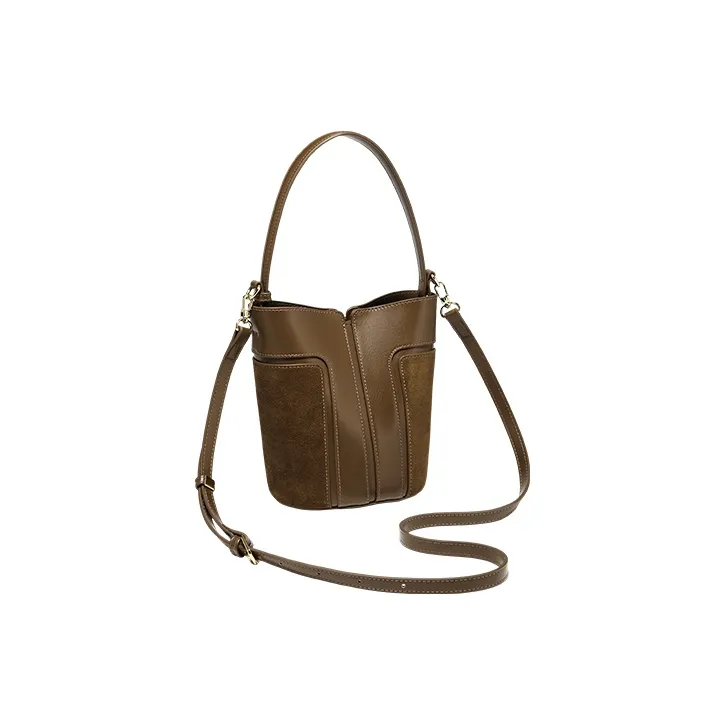 FOXER Synthetic Leather Crossbody Bag Shoulder Bag Small Size Women's Green Brown/Chestnut Brown-3