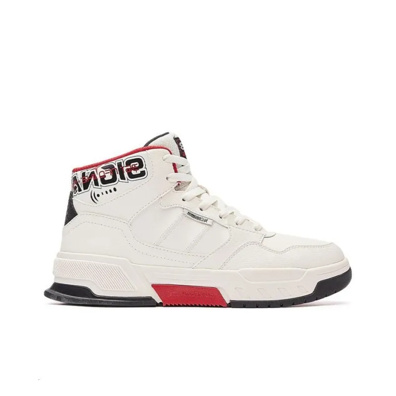 361° Qichen Warm Anti Slip And Wear Resistant High Top Skateboard Shoes Men's Feather White-1