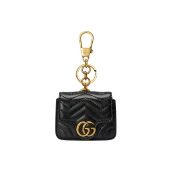 GUCCI Leather Keychain Charm Bag Accessory Women's Black