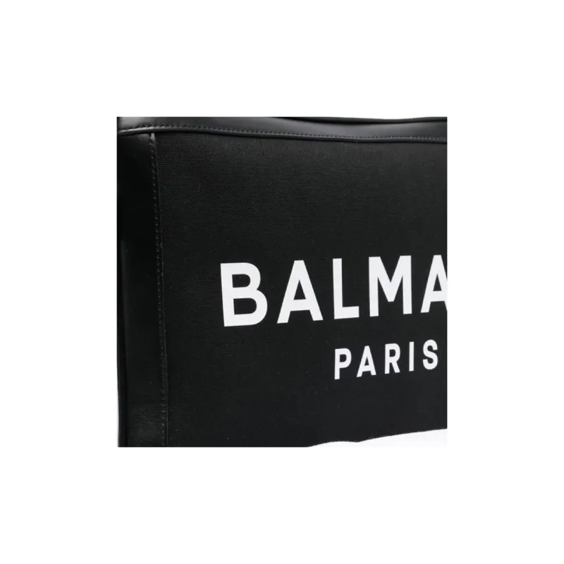 BALMAIN Cotton Diaper Bag, Shoulder Bag, Crossbody Bag Kids' Black/White-3