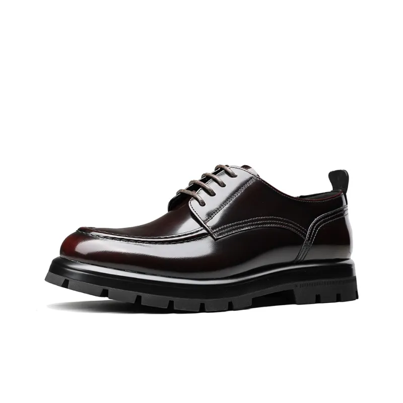 Bansley Dress Shoes Men Mid Top Black, Red-7