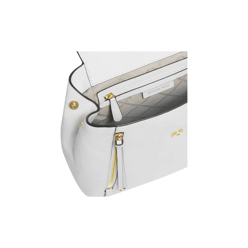 MICHAEL KORS Freya Cow Leather Backpack Medium Size Women's White-3