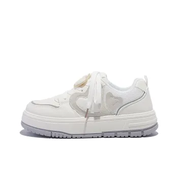 SNXR Anti-Slip And Wear-Resistant Height Increasing Low-Top Skateboard Shoes Women's White Gray