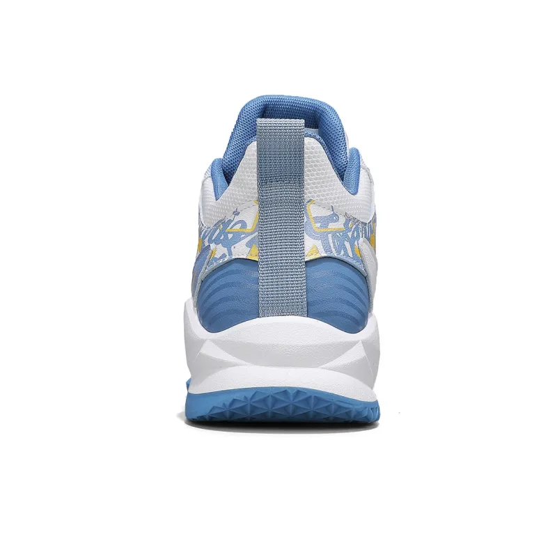 WARRIOR Basketball Shoes Men High Top White/Blue-4