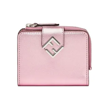 FENDI Layered Leather Wallet Women's Pink