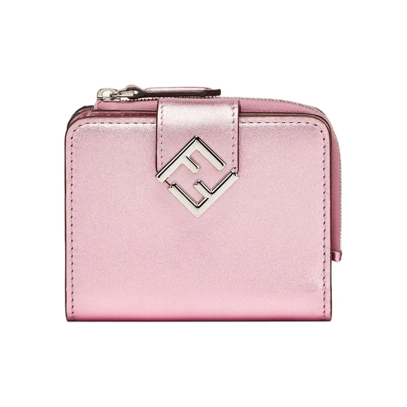 FENDI Layered Leather Wallet Women's Pink-0
