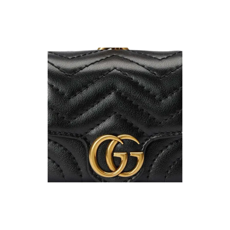 GUCCI Leather Keychain Charm Bag Accessory Women's Black-4