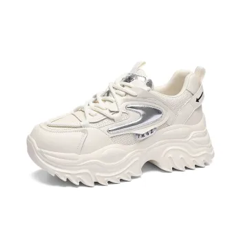 Golden Silk Rabbit Low-Top Chunky Sneakers 6cm Women's