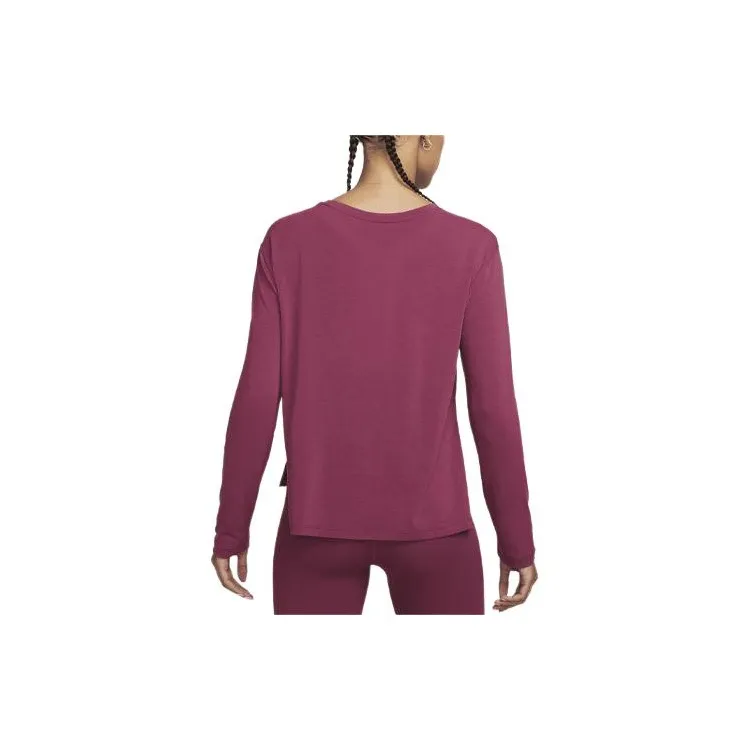 Nike Yoga Dri-FIT T-Shirt Women's Red Wood Color-1