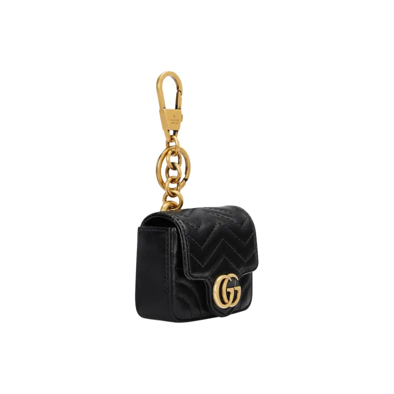 GUCCI Leather Keychain Charm Bag Accessory Women's Black-1