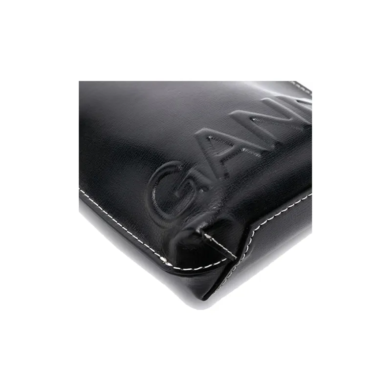 GANNI Logo Embossed Crossbody Bag-3