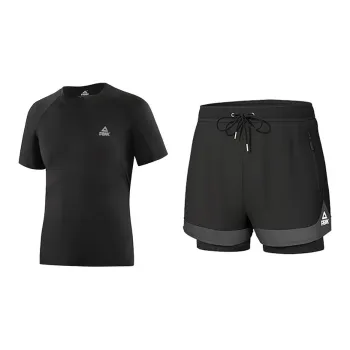 PEAK Swimming Shorts Set Polyester Swim Men's Black Gray