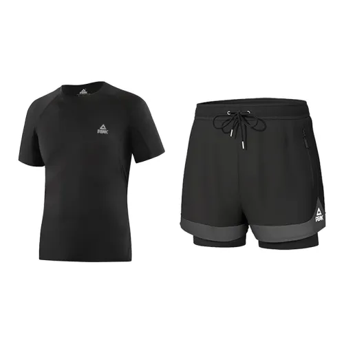 PEAK Swimming Shorts Set Polyester Swim Men's Black Gray