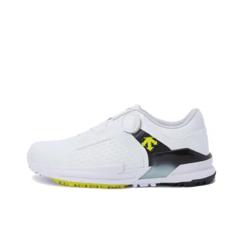 DESCENTE Cushioning Abrasion Resistant Balance Low Top Golf Shoes Unisex White Black Yellow