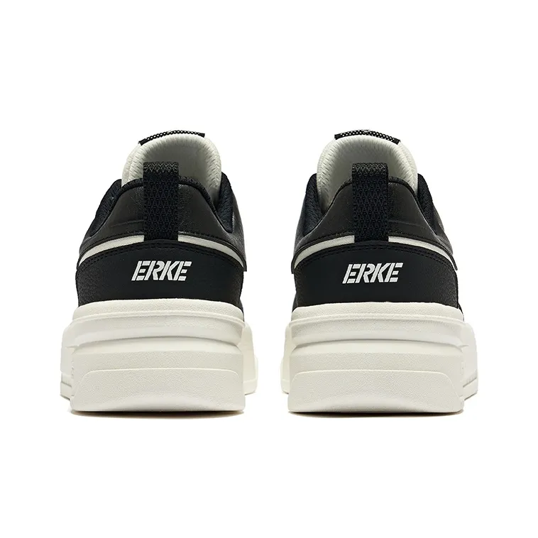 Erke Cool Play 2.0 Anti Slip Wear Resistant Low Top Skateboard Shoes Women's White Black-3