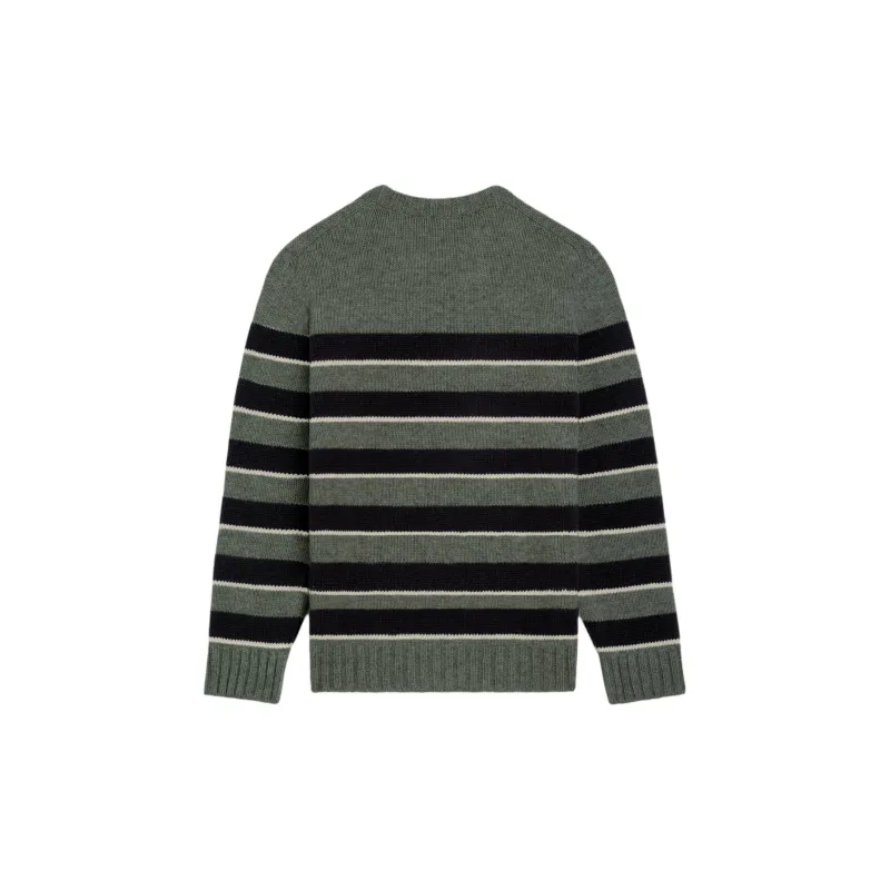 CELINE Striped Triomphe Crew Neck Sweater In Wool-1