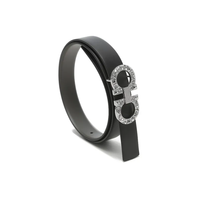 FERRAGAMO Non Trimable Double Sided Leather Belts Women's 2.5cm-1