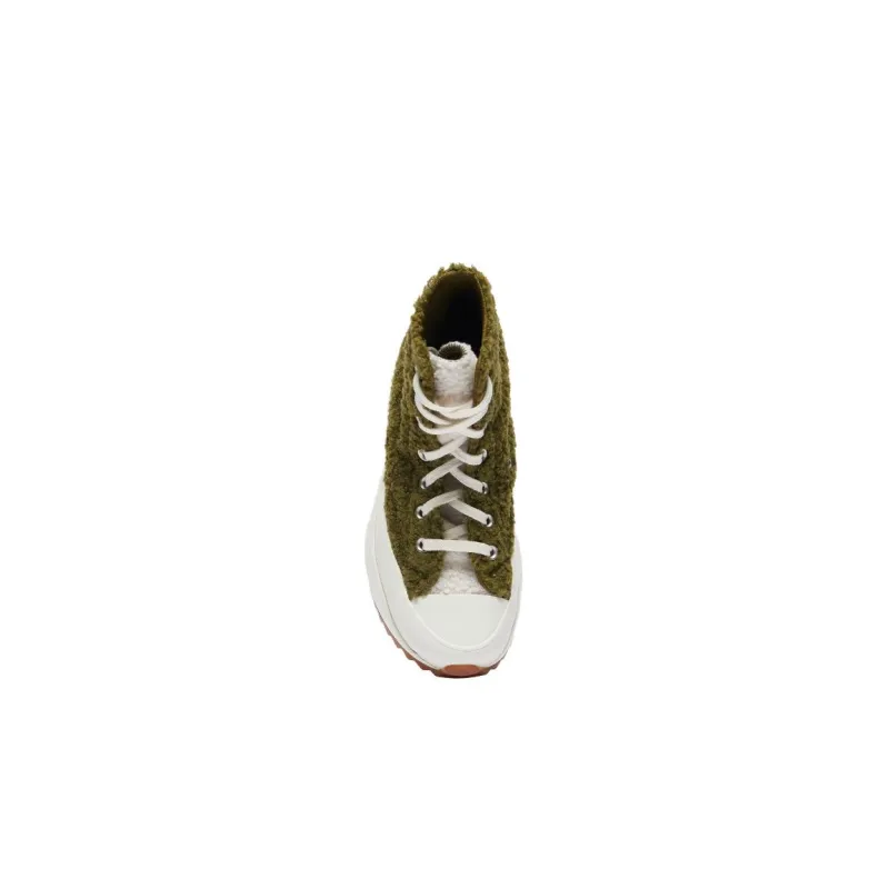 Converse Run Star Hike Slip-Resistant Coverage High-Top Casual Shoes Women's Olive Green-2