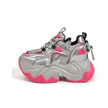 Milan Love Song Cushioning Height Increasing Wear-Resistant Slip-Resistant Low-Top Chunky Sneakers 8cm Women's