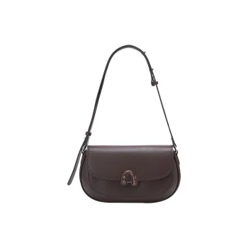 AMAZING SONG Cow Leather Patchwork Synthetic Leather Saddle Bags Shoulder Bags Women's Happy Fruit White/Dark Chocolate