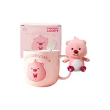 Relief Cup with Spoon in Ceramic+Sitting Posture Loopy Doll