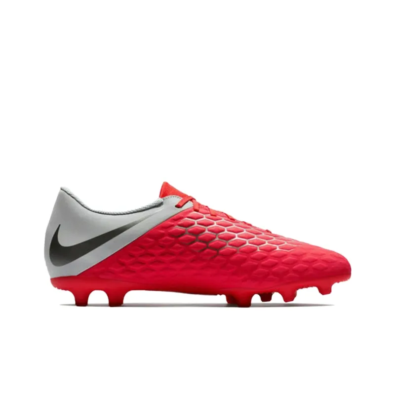 Nike FG Rubber Long Studs Cushioning Anti-Slip And Wear-Resistant Soccer Shoes Men's Red Gray-1