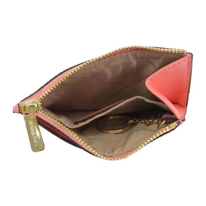 MICHAEL KORS Jet Set Travel Coated Canvas Card Holder Wallet Women's Grapefruit Red-4