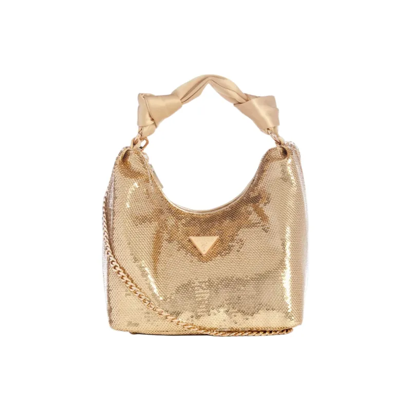 GUESS Sequins Hobo Bag Shoulder Bag Crossbody Bag Handbag Women's Gold-Colored-0