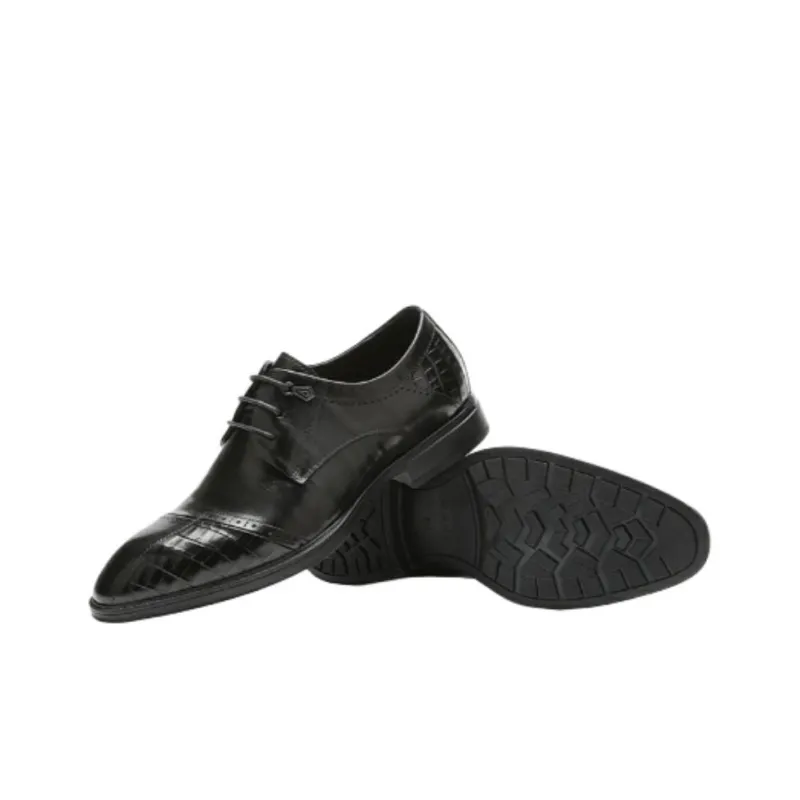 AOKANG Dress Shoes Men Low Top Black-3