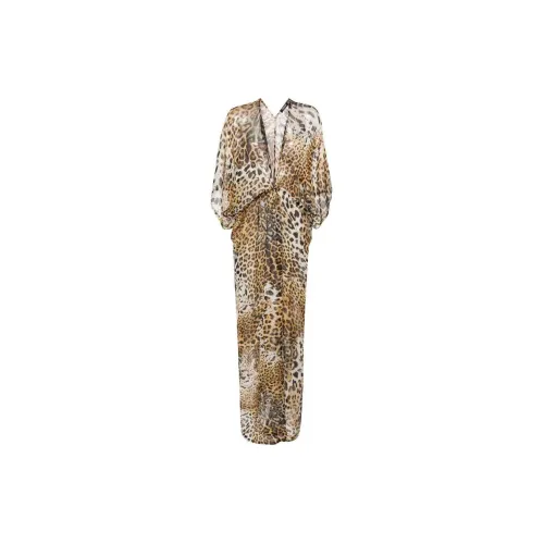 Roberto Cavalli Leopard-print Silk Beach Dress