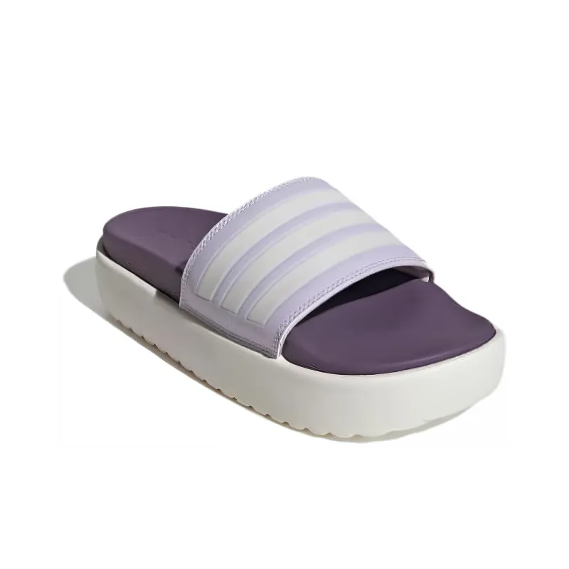 Adidas Adilette Platform Slides Silver Dawn Zero Metalic Shadow Violet Women's-2