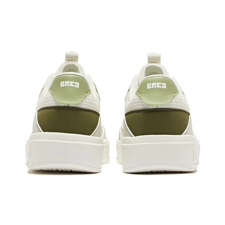 Erke Semi Summer 2.0 Cushioning Wear Resistant Low Top Skateboard Shoes Men's White Gray Green-3