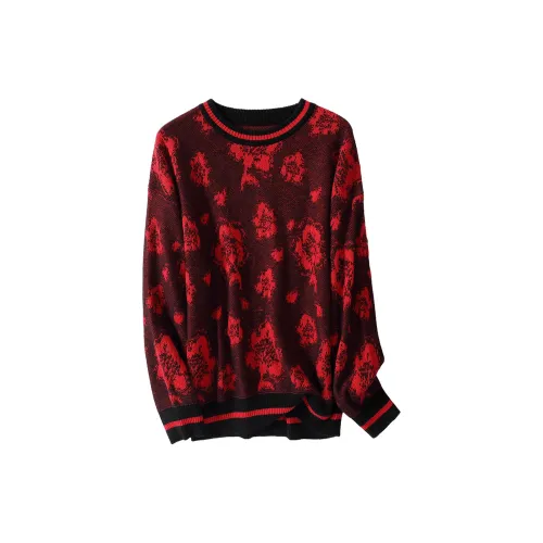 Vidolas Cashmere Sweaters Women's Elegant Poetic Red