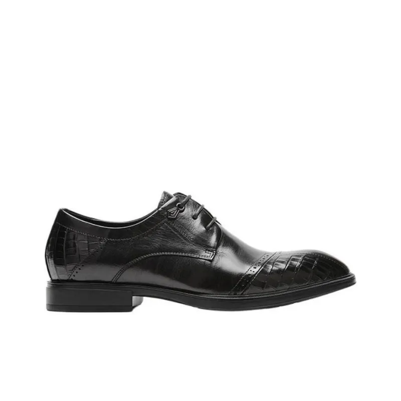 AOKANG Dress Shoes Men Low Top Black-1